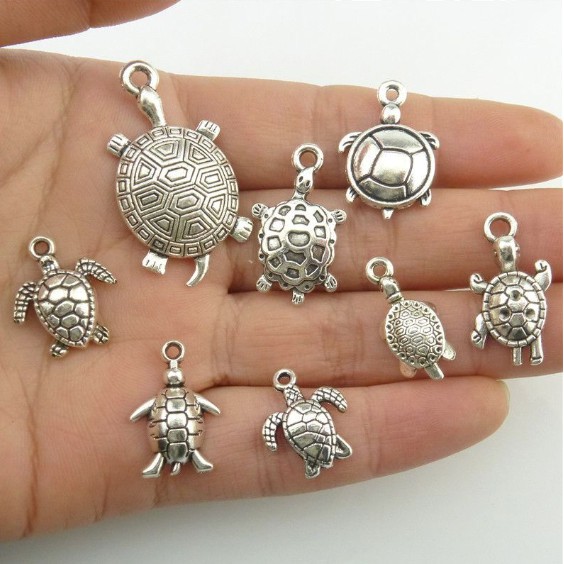Bộ 8 Mặt Dây Chuyền Hợp Kim Hình Rùa Biển