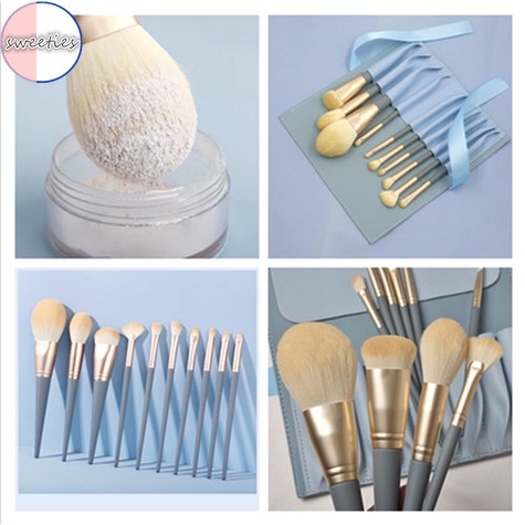 [Hàng mới về] Bộ 10 Cọ Trang Điểm Phấn Nền / Phấn Mắt / Phấn Hồng Đa Năng Với Tay Cầm Gỗ Bền Bỉ Dễ Dùng