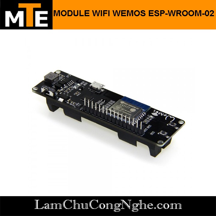 Mạch Thu Phát Wifi wemos ESP8266 ESP-WROOM-02 với đế pin 18650