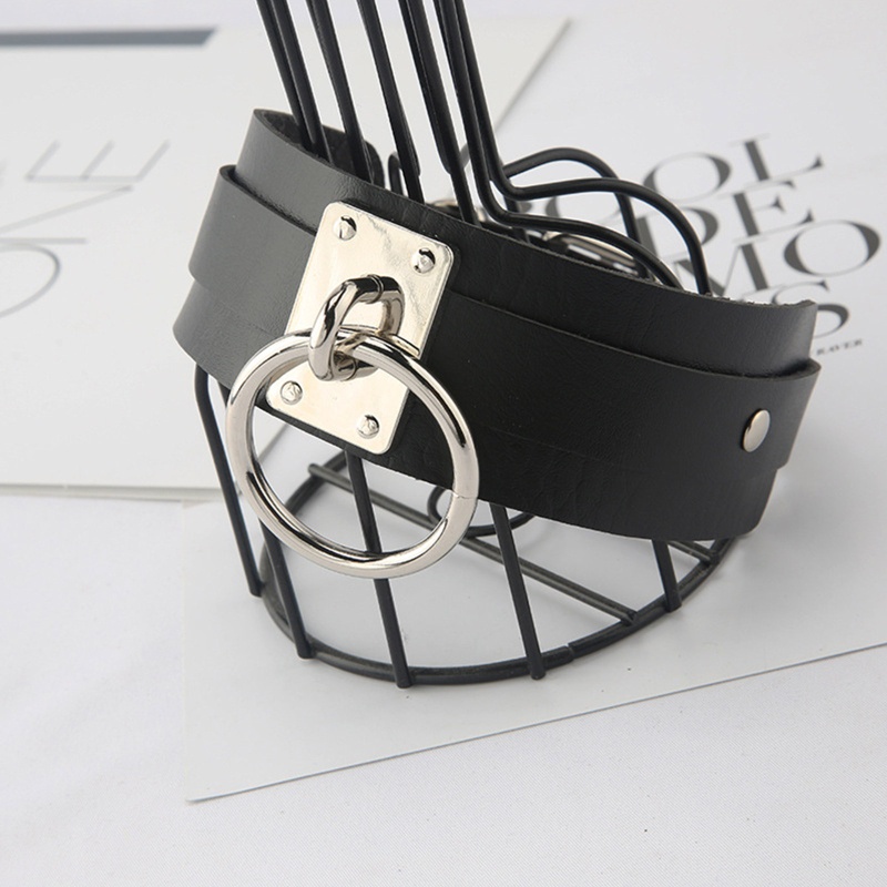 Vòng Cổ Choker Da Màu Đen Phong Cách Punk Cá Tính