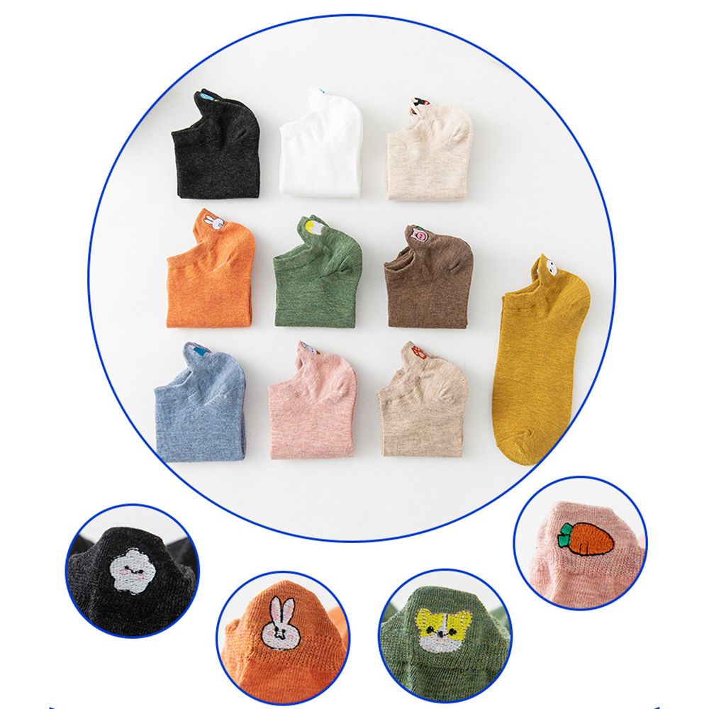 Tất cotton thêu hình thỏ cà rốt hoạt hình đáng yêu dành cho nữ