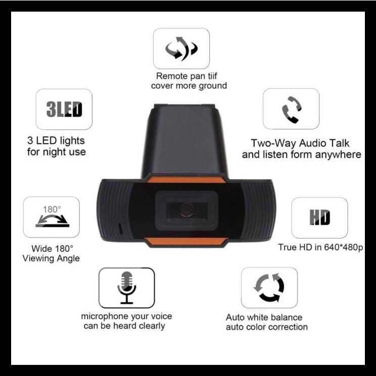 Webcam USB 2.0 Hd 480P 30 độ - 720P | BigBuy360 - bigbuy360.vn