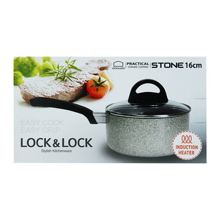 Nồi ECOOK Stone Đáy Từ LOCK&LOCK 16cm chống dính vân đá đáy từ