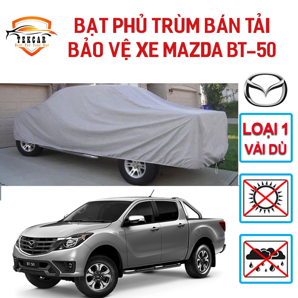 [MAZDA BT50] Bạt phủ xe ô tô bán tải Mazda BT-50 chất liệu vải dù Oxford cao cấp, bền bỉ , áo trùm 3 lớp xe bán tải