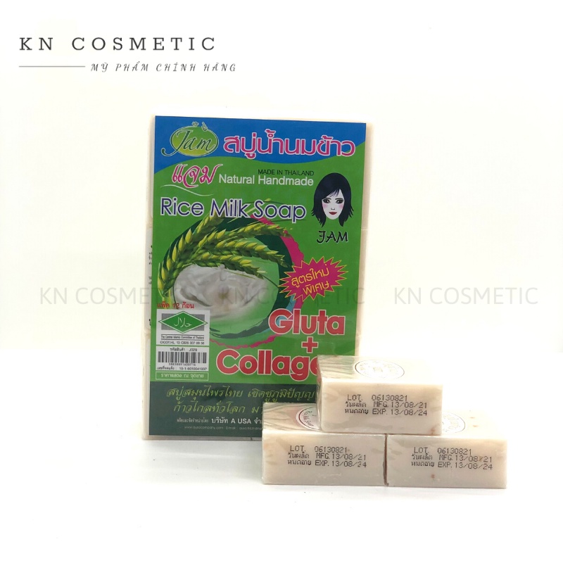 COMBO 12 BÁNH XÀ PHÒNG CÁM GẠO JAM RICE MILK SOAP THÁI LAN 780gr LỐC 12 BÁNH