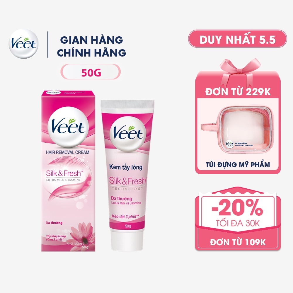 [Mã FMCGVEET51 giảm 8% đơn 150k] Kem Tẩy Lông Cho Da Thường Veet Silk Fresh 50G