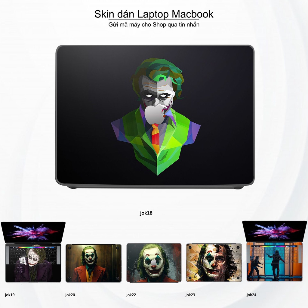 Skin dán Macbook mẫu Joker (đã cắt sẵn, inbox mã máy cho shop)