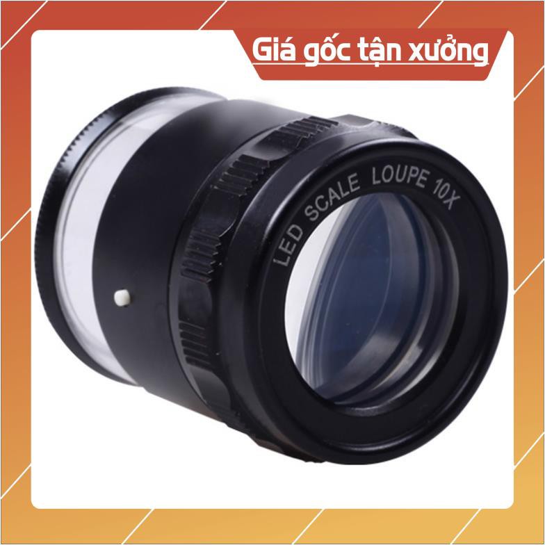 Kính Lúp 10X Có Đèn Cao Cấp K7175 Có Thước Đo  - SIÊU NÉT, SX THEO TIÊU CHUẨN ĐỨC