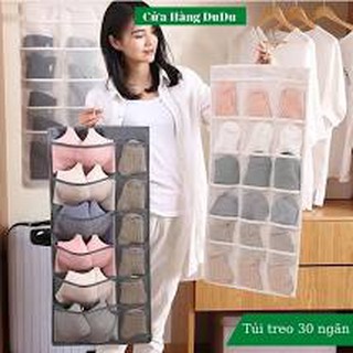 Túi treo 15 - 30 ngăn đựng đồ lót, quần áo lót, tất vớ, đồ dùng 2 mặt - có móc treo