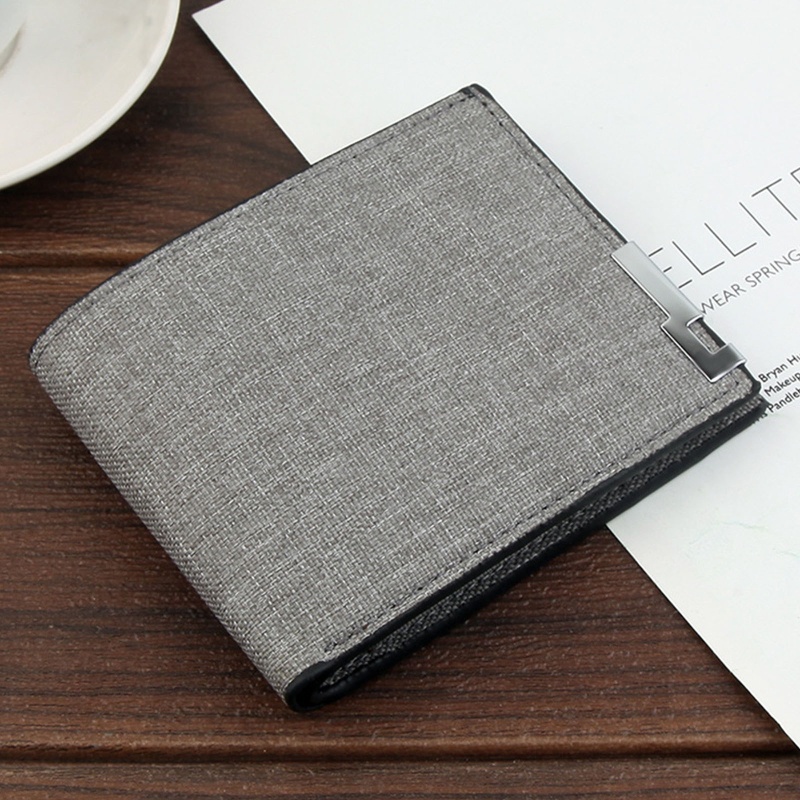 Ví nam ngắn vải canvas 10MK phong cách cổ điển