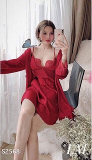 Set váy và choàng ngủ lụa