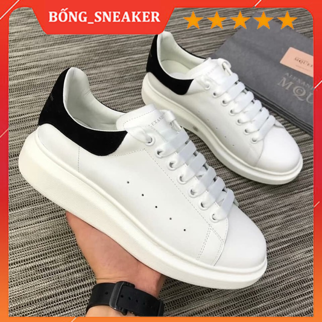 Giày Sneaker_MCQ Trắng Gót Đen Nam Nữ, Giày thể thao thời trang Hàng cao cấp Full Box + Bill