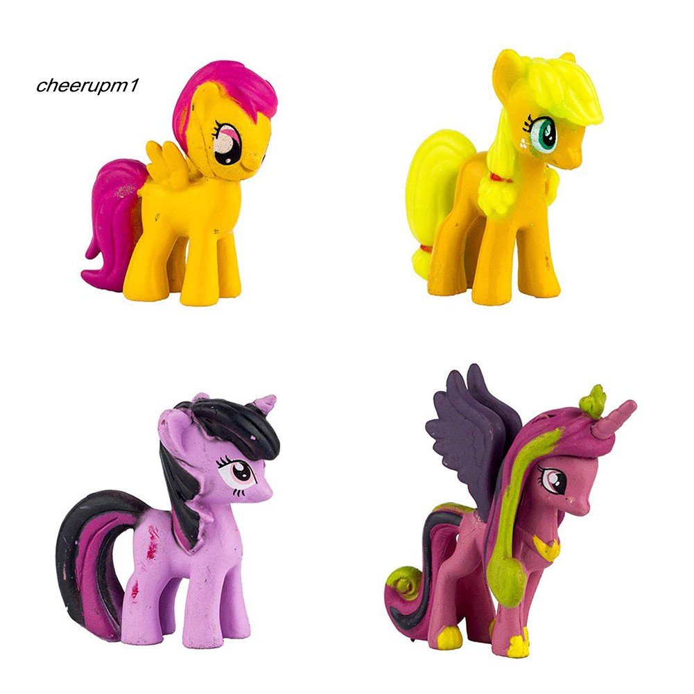 Bộ 12 đồ chơi mô hình nhân vật trong phim My Little Pony làm bằng tay chất liệu PVC trang trí bàn/xe hơi