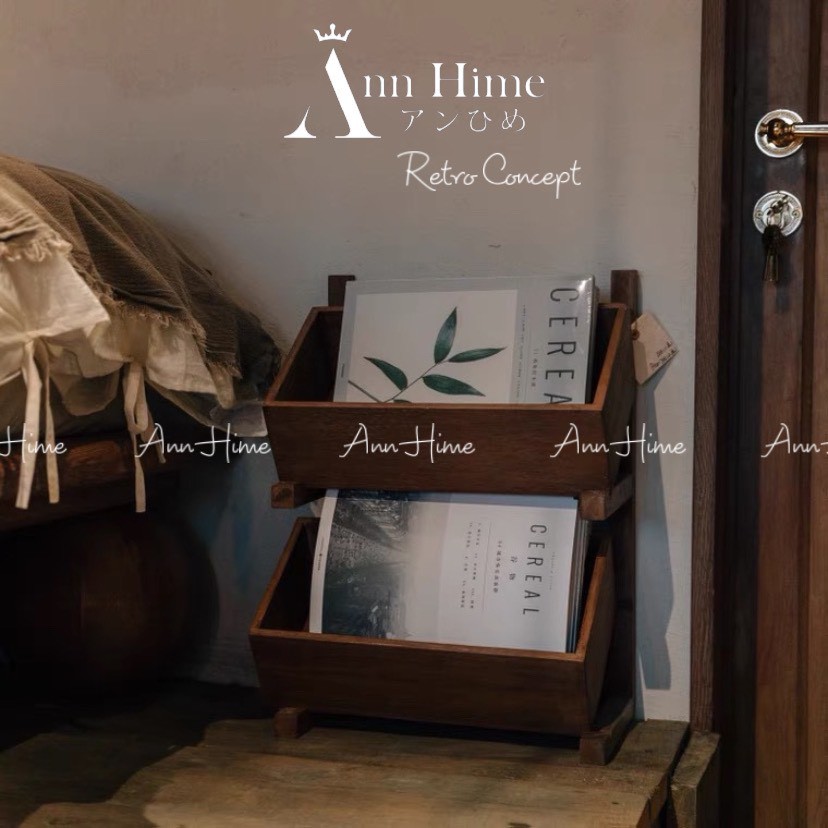 Kệ Để Đồ - Sách -Trái Cây Gỗ Thông Decor Phòng Khách & Quán Kiểu Retro Bắc Âu 3 Tầng SP13