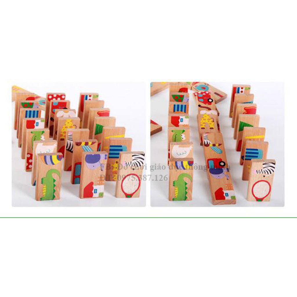 Đồ chơi domino gỗ xếp hình