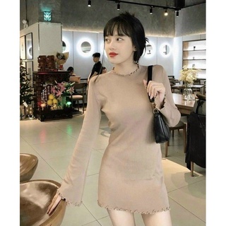 Đầm tay loe bèo dáng basic dễ mặc dễ phối phụ kiện