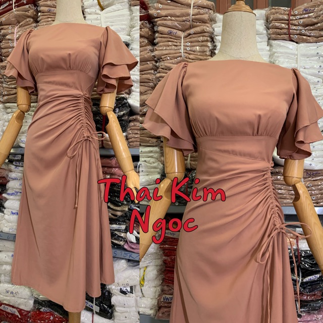 Đầm maxi tay rũ rút thân | BigBuy360 - bigbuy360.vn