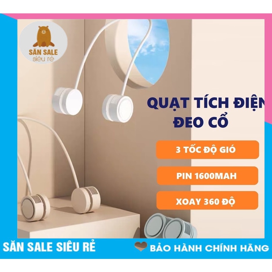 QUẠT ĐEO CỔ TÍCH ĐIỆN TÍCH HỢP MÁY KHUẾCH TÁN HƯƠNG THƠM, 3 TỐC ĐỘ, PIN 1600MAH