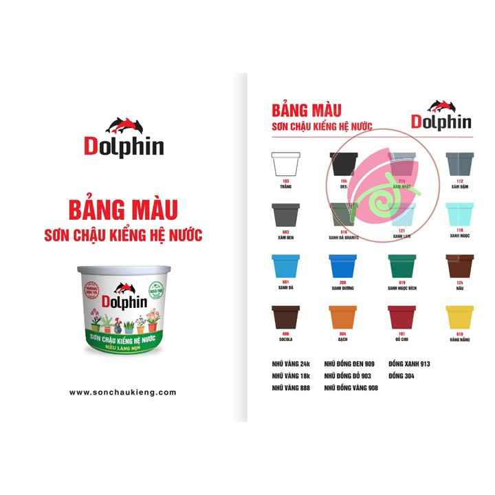 Sơn chậu kiểng hệ nước ngoài trời màu xanh dương Okay Paint hoặc Dolphin lon 1kg