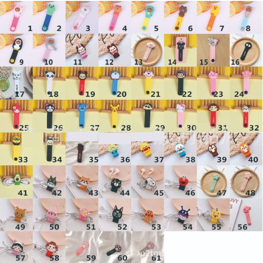 Dây cuốn cáp sạc size to nút bấm giữ dây sạc tai nghe nút bấm dây sạc hoạt hình cute dễ thương quả bơ khủng long