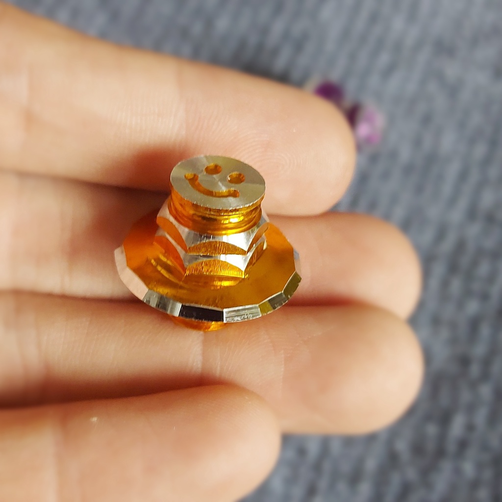 Ốc chân kiếng xe máy kiểu mặt cười 10li răng ngược gắn xe sirius, exciter, jupiter, nvx