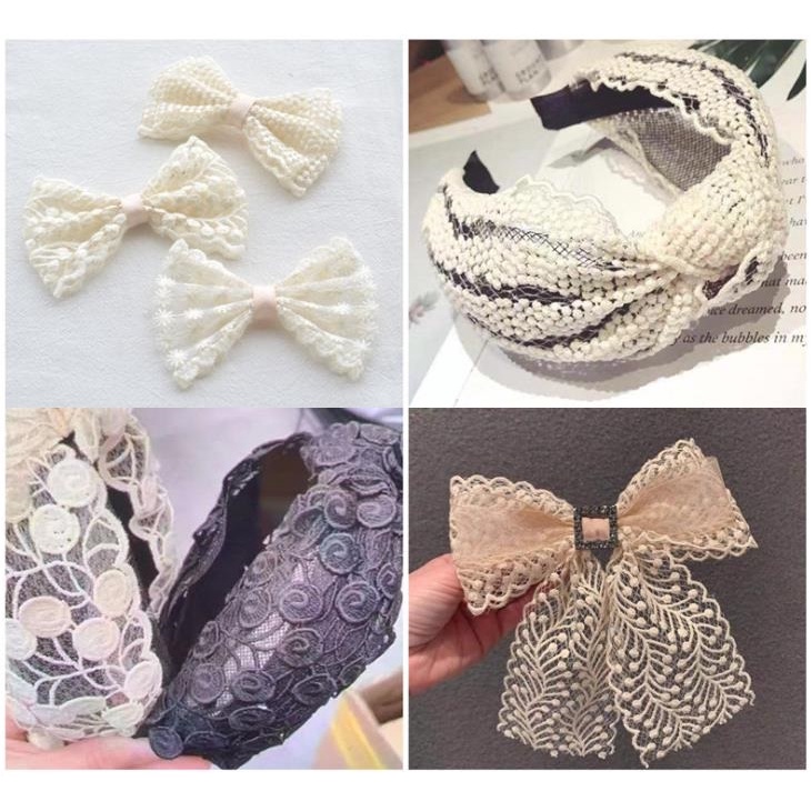 Cuộn Dây Ren Thêu Hoa Bằng Polyester Dài 1 Yard (0.9M)