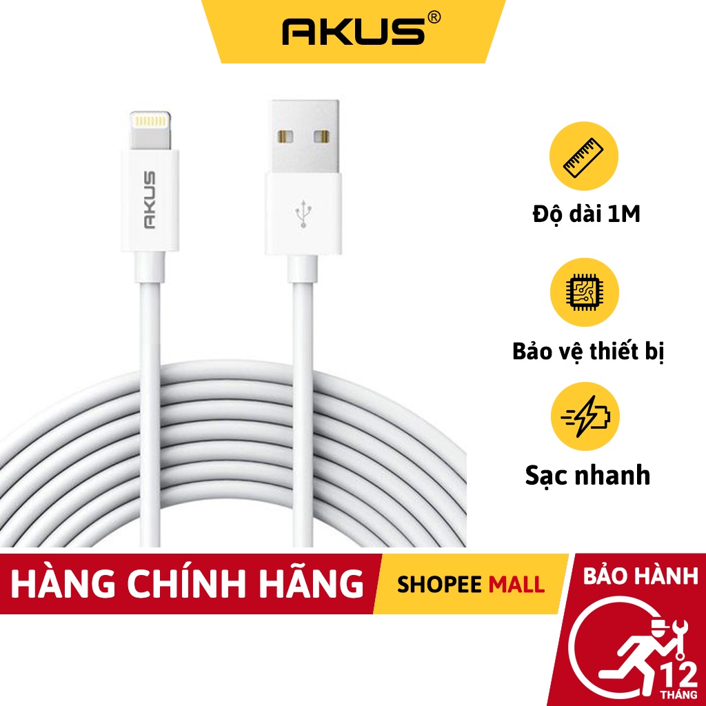 Dây sạc iphone/micro/type C Akus X25 - HÀNG CHÍNH HÃNG BẢO HÀNH 12 THÁNG