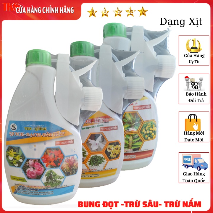 Bộ 3 Phân Bón Lá Cao Cấp Dạng Xịt Pha Sẵn Trừ Nấm Bệnh Nhện Đỏ Bọ Trĩ Và Dưỡng Cây Hoa Hồng - Tiện Lợi