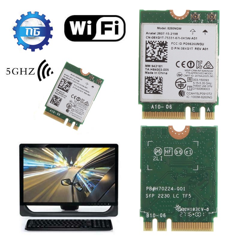 (Đang Bán) Bộ Thiết Bị Thu Sóng Wifi 8260ngw 2.4 + 5ghz 867m + 300m Ngff M.2 Bluetooth 4.2 Cho Win 7 / Win 8 / Win 8.1 / Win 10 | BigBuy360 - bigbuy360.vn