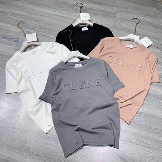 Áo phông chữ dập nổi Celine