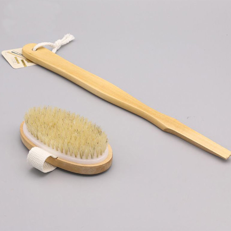 Bàn chải tắm tay cầm dài bằng gỗ bền bỉ
