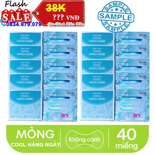 Băng Vệ Sinh Kotex Cool Hàng ngày  Siêu mỏng Không cánh 15cm - Combo 40 Miếng - Hàng mẫu