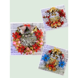 Vòng nguyệt quế 30cm chuông đôi trang trí noel