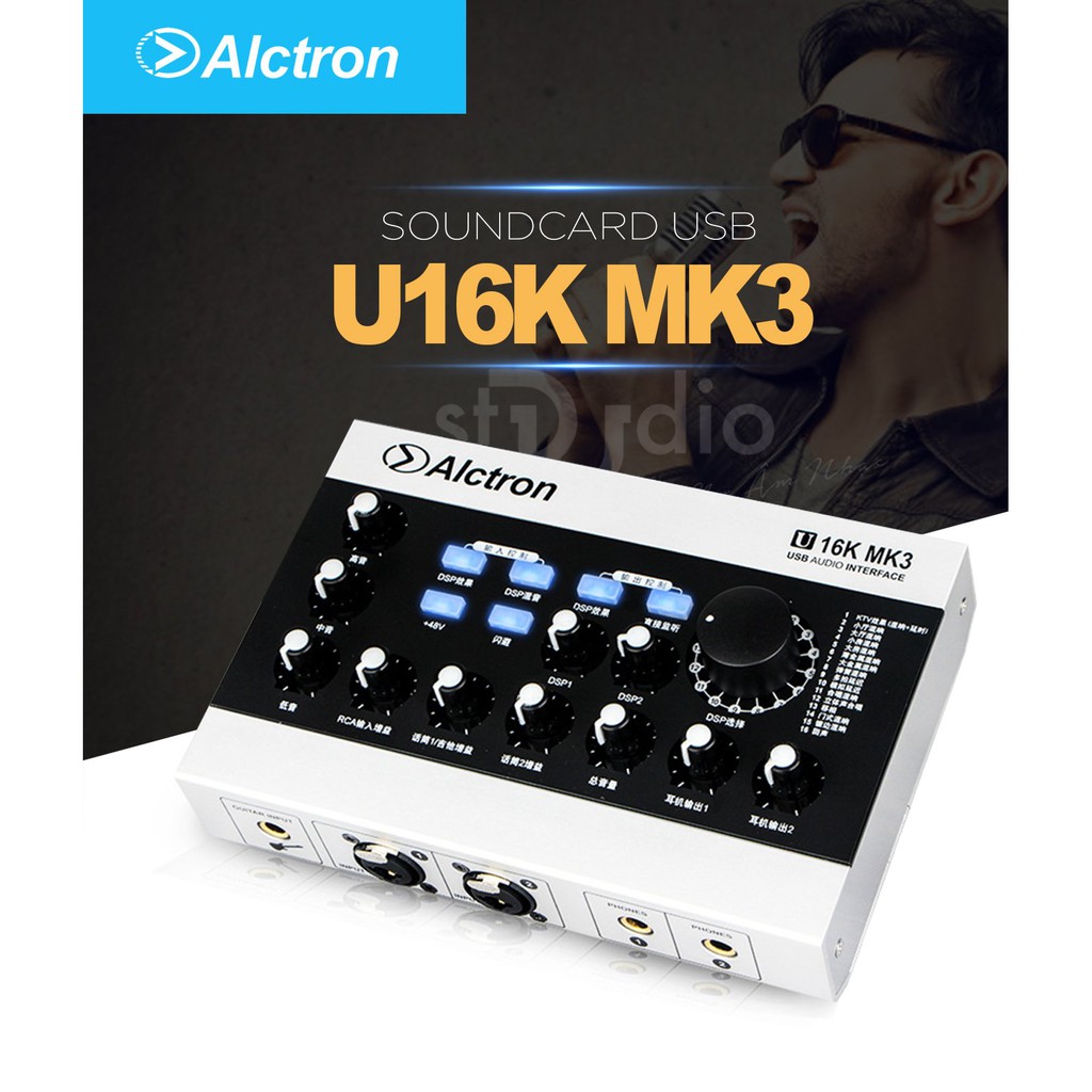 【Chính hãng】Thiết bị thu âm Sound card Alctron U16K MK3 Sound card livestream - bảo hành 12 tháng 1 đổi 1 (trừ phụ kiện)