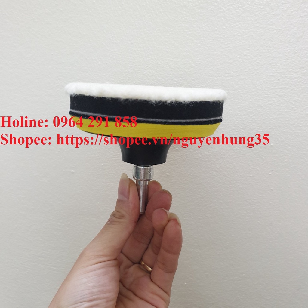 Phớt Đánh Bóng Xe miếng đánh bóng ô tô xe máy siêu mịn lông ngắn mầu trắng đỡ tốn xi đánh bóng- len mêm đánh bóng xe hơi