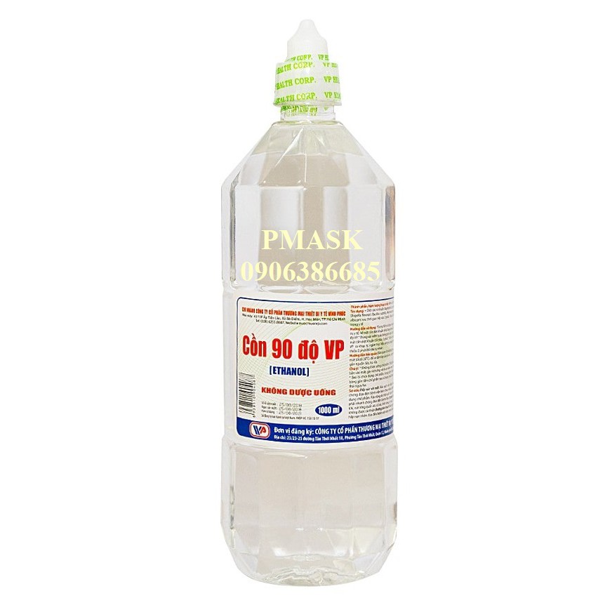 Cồn 90 độ Vĩnh Phúc 1000ml - Cồn trắng 90 độ VP 1 Litq