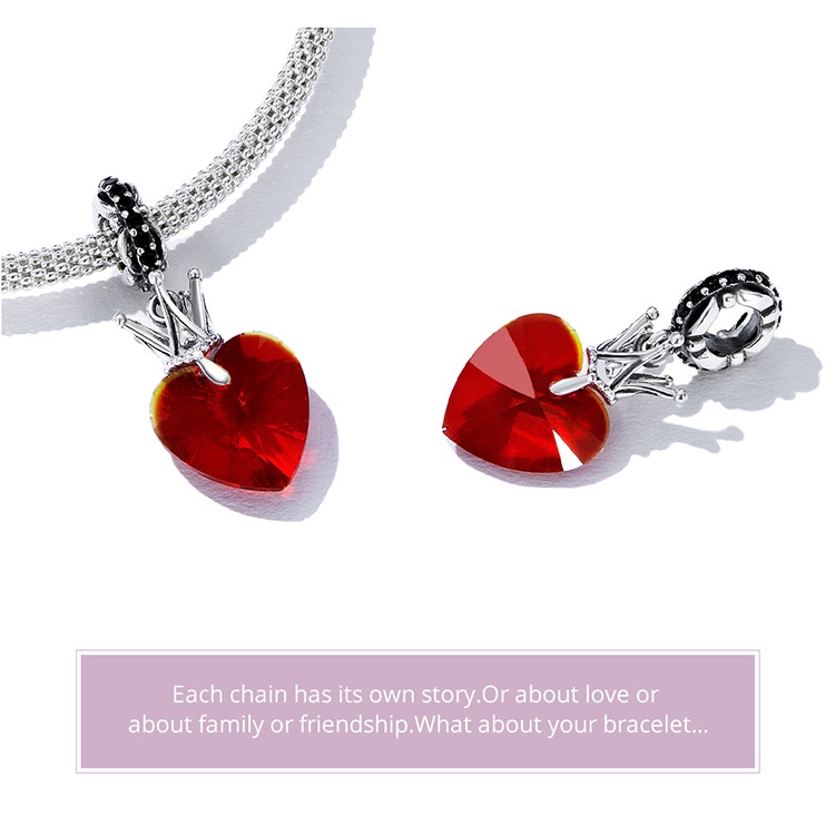 Mặt dây chuyền Bamoer bạc 925 hình vương miện đính đá zircon