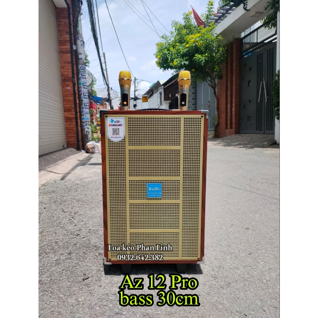 Loa kéo chính hãng AZPRO AZ 12-pro chống rú đỉnh Bass 30 kèm 2 mic không dây