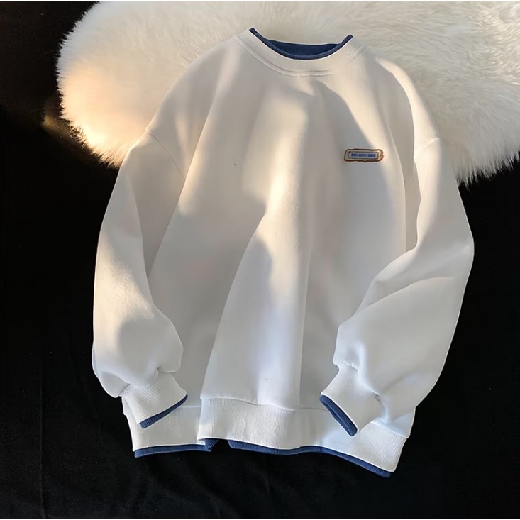 Áo nỉ sweater nữ Áo Sweater Tay Dài Cổ Tròn Dáng Rộng Màu Trơn Thời Trang Hàn Quốc Cá Tính Cho Nam áo sweater form rộng Áo len cặp đôi