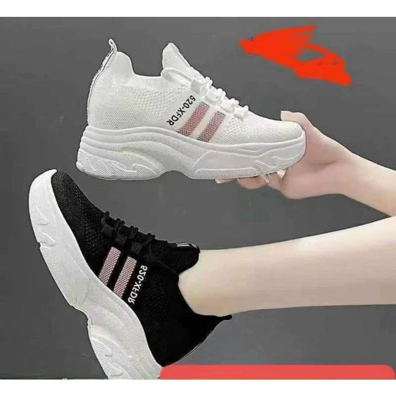 giày thể thao nâng đế 6cm chất len mềm
