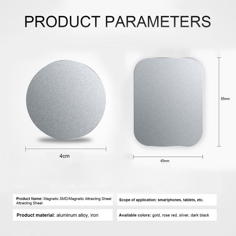 Set 1/4 tấm kim loại sắt HdoorLink dùng cho giá đỡ điện thoại nam châm trên xe hơi