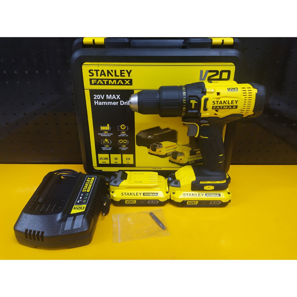 Máy khoan cầm tay 20V Stanley SCD711D2K Chính hãng Bảo hành 2 năm