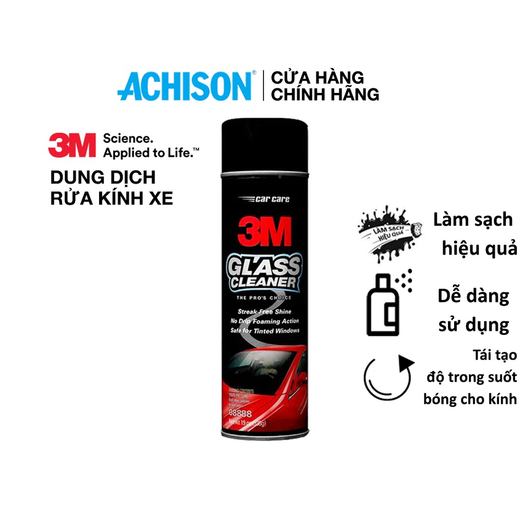 3M CHÍNH HÃNG GIÁ THANH LÝ NƯỚC RỬA KÍNH XE HƠI 3M 08888 GLASS CLEANER