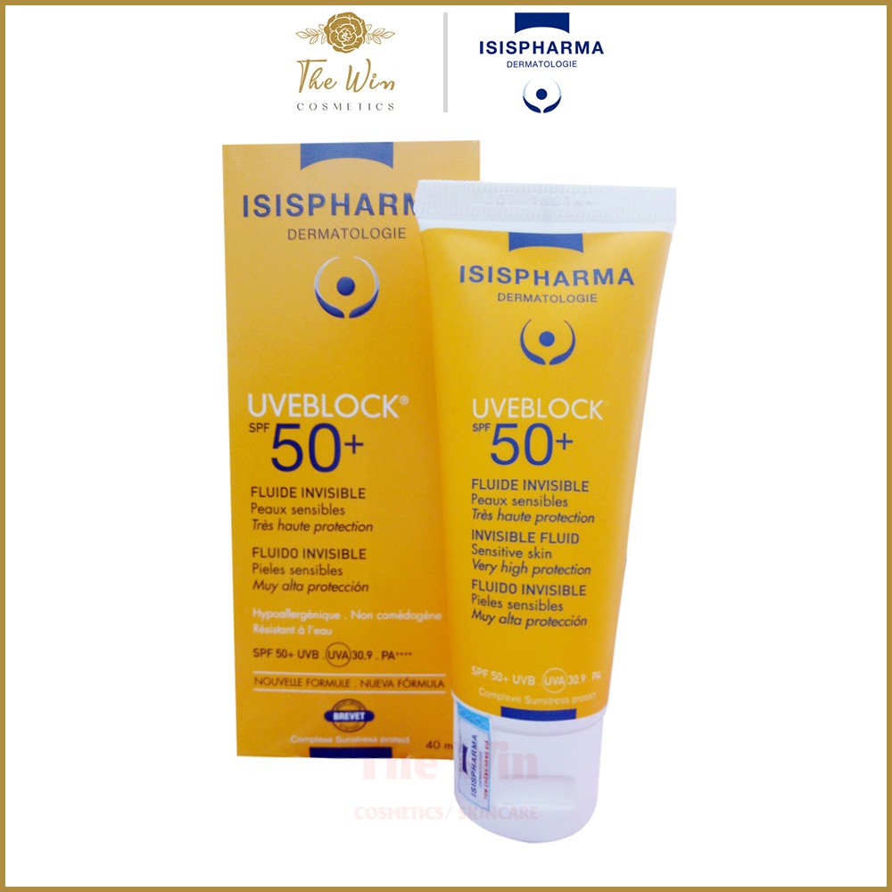 Kem Chống Nắng Dành Cho Da Nhạy Cảm Uveblock SPF 50+ Fluid - ISIS Pharma 40ml