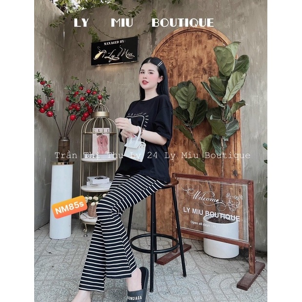 Sét áo hình+quần loe kẻ TT12