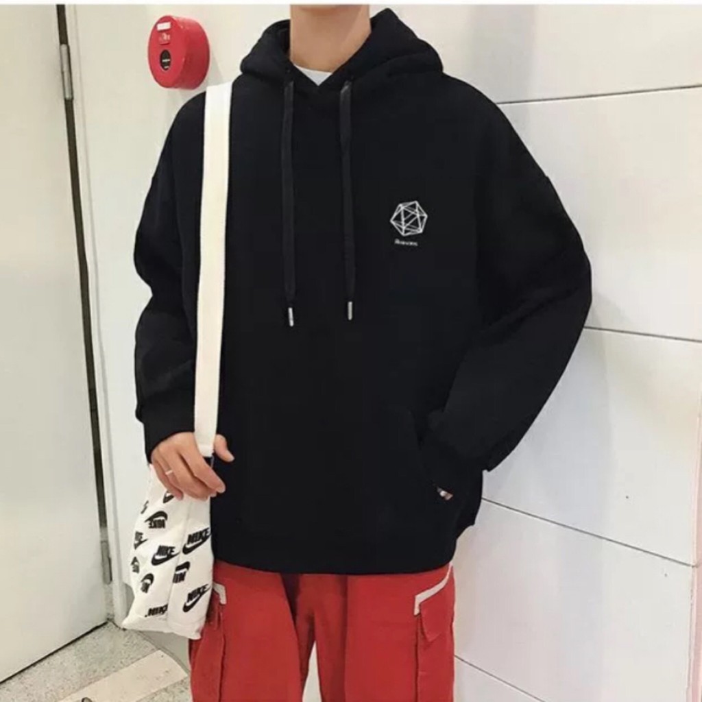 Áo Hoodie Ulzzang Nam Nữ chất vải nỉ bông 4 màu, nón 2 lớp form rộng