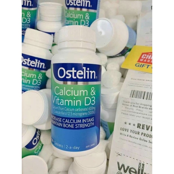 (Tem Chemist) Ostelin canxi & Vitamin D3, Canxi cho bà bầu, 130 viên date xa