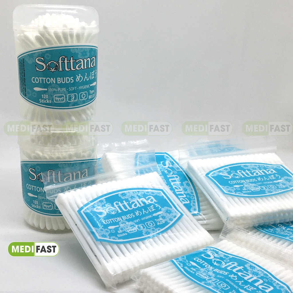 Bông ngoáy tai cho bé SOFTTANA - Tăm bông cho bé, người lớn dùng vệ sinh tai, mũi