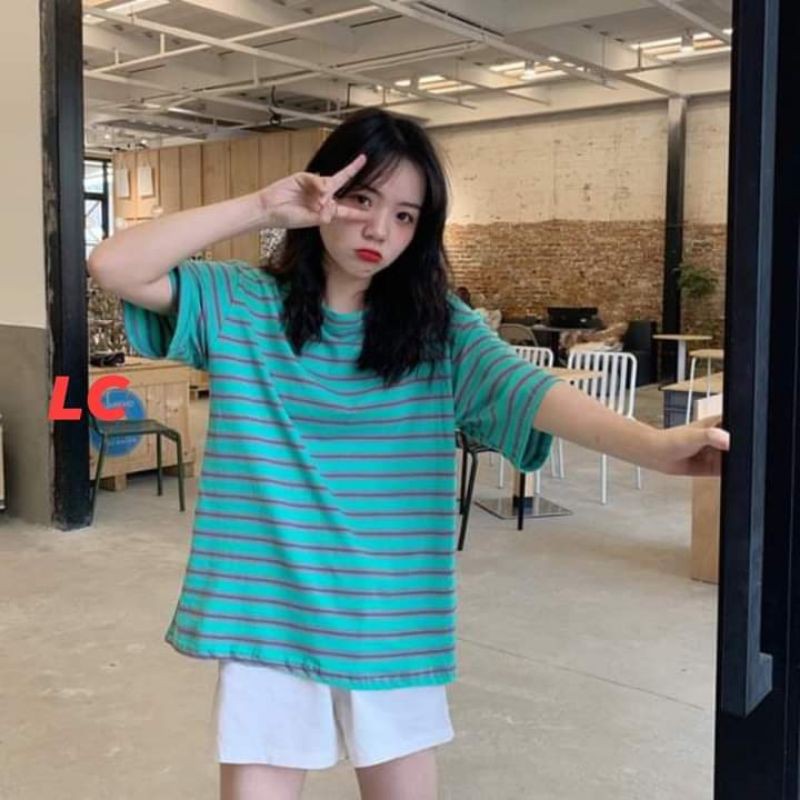 Áo thun tay lỡ Unisex Winxx, áo phông nam nữ kẻ ngang form rộng Hàn Quốc ATL03 | BigBuy360 - bigbuy360.vn