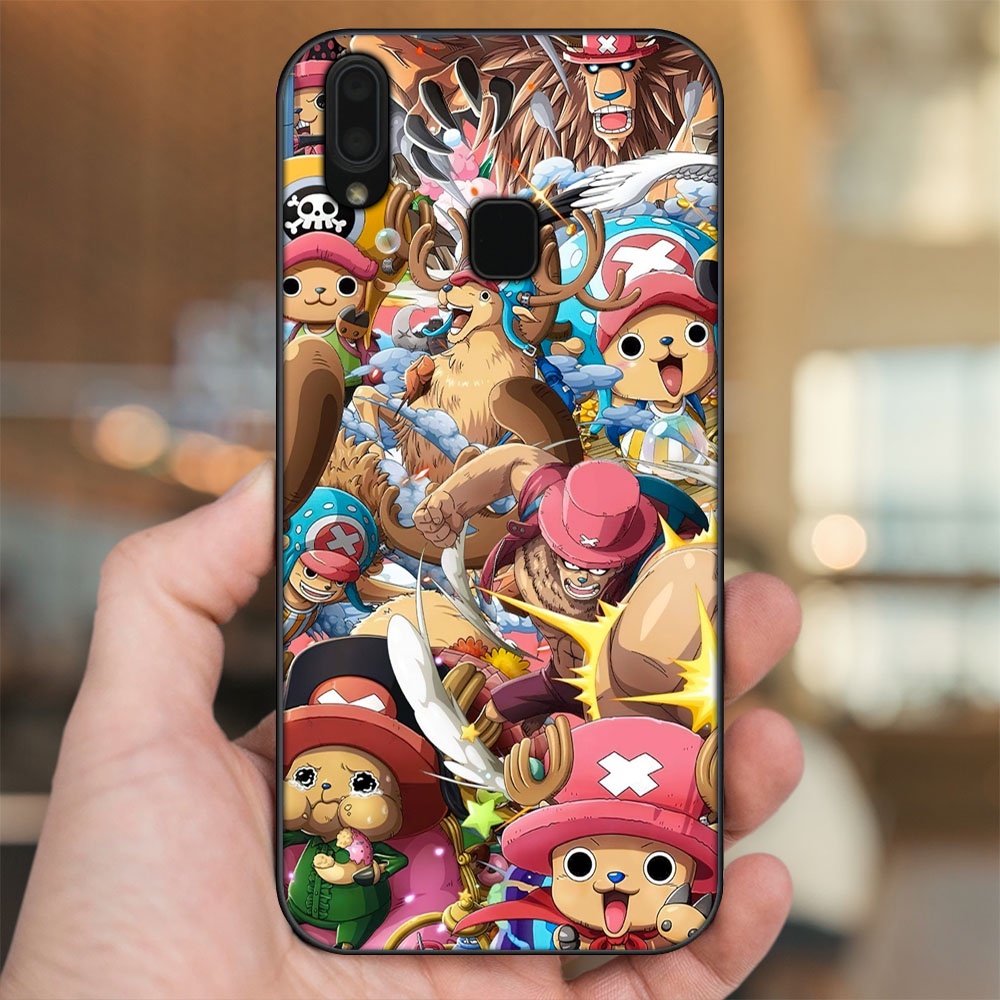 Ốp lưng Vivo Y91, Y95 viền đen in hình Chopper One Piece Đảo Hải Tặc